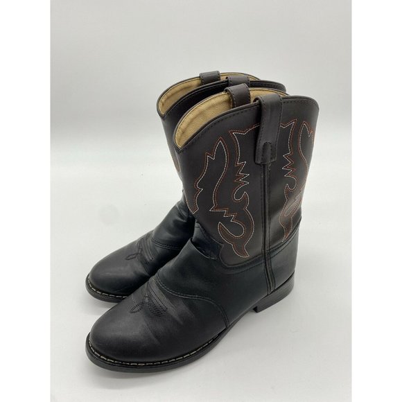 Smokey Mountain Wmn 8/ Y 6.5Leather Two-Tone Square Toe Short Western Boots1110Y - Picture 1 of 11